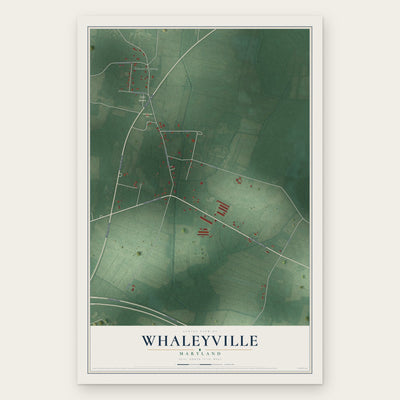 Whaleyville, Maryland map print, the full design