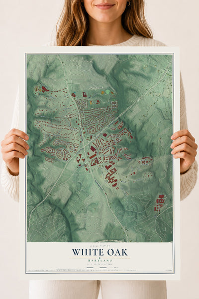 Map of White Oak, Maryland, 18 x 24 inch unframed archival matte print