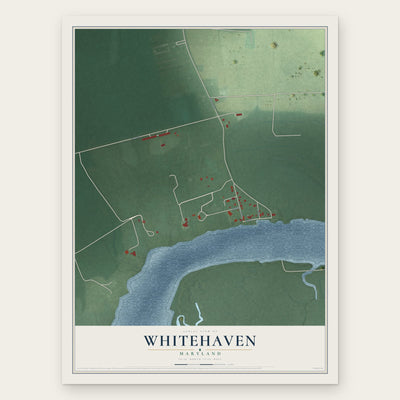 Whitehaven, Maryland map print, the full design