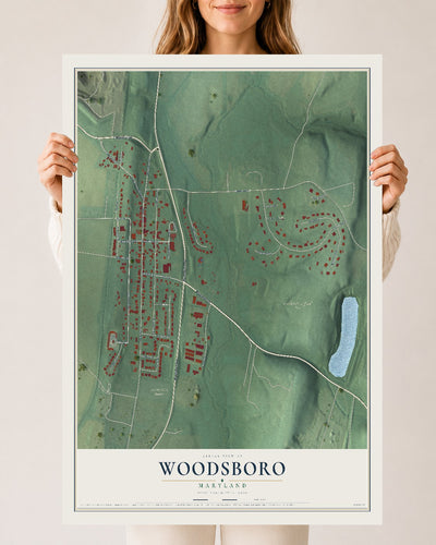 Map of Woodsboro, Maryland, 24 x 36 inch unframed archival matte print
