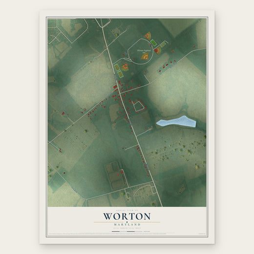 Worton, Maryland map print, the full design