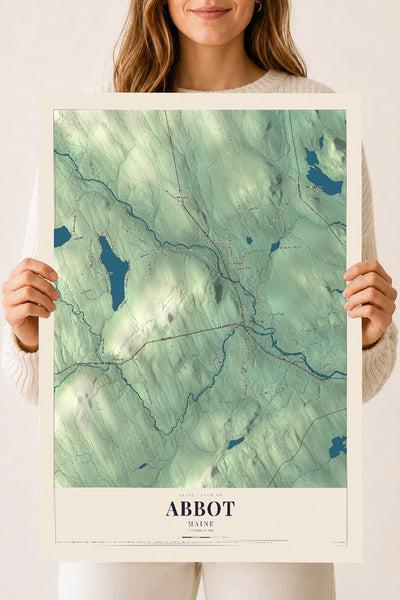Abbot, Maine map print - 18 x 24 archival matte print