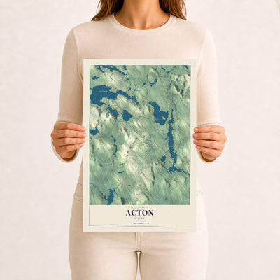 Acton, Maine map print - 12 x 18 archival matte print