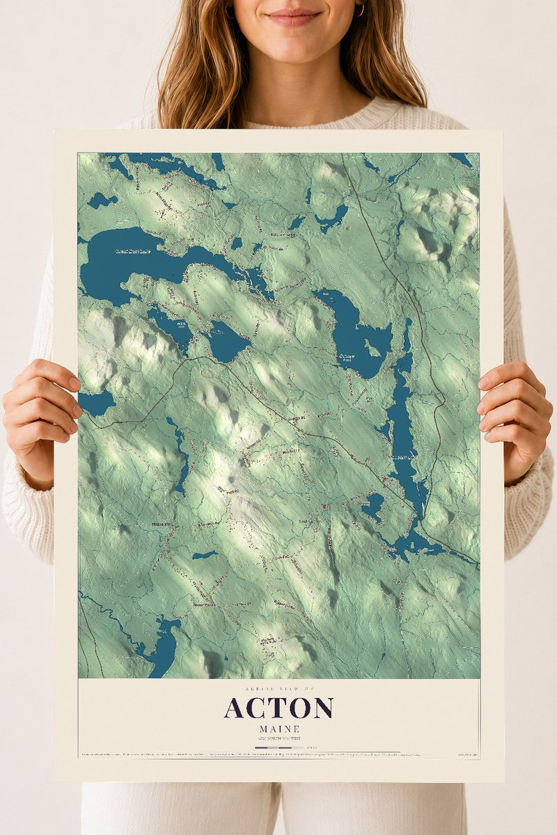Acton, Maine map print - 18 x 24 archival matte print