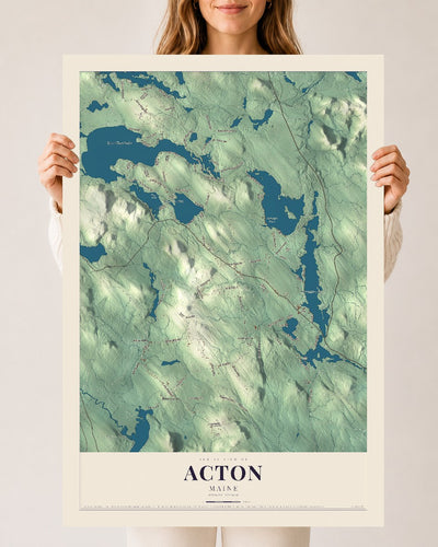 Acton, Maine map print - 24 x 36 archival matte print
