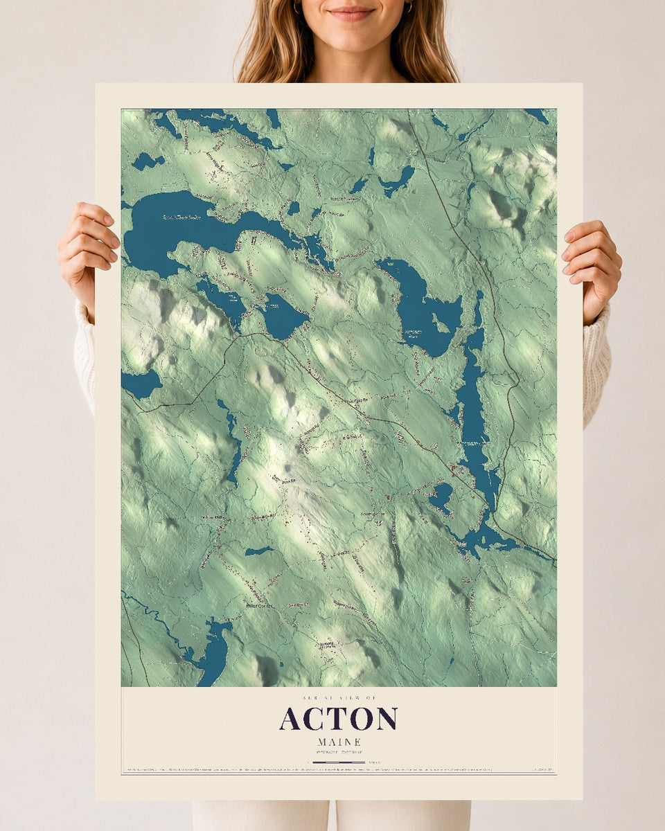Acton, Maine map print - 24 x 36 archival matte print