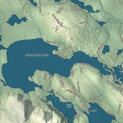 Terrain and local geography detail from the Acton, Maine map