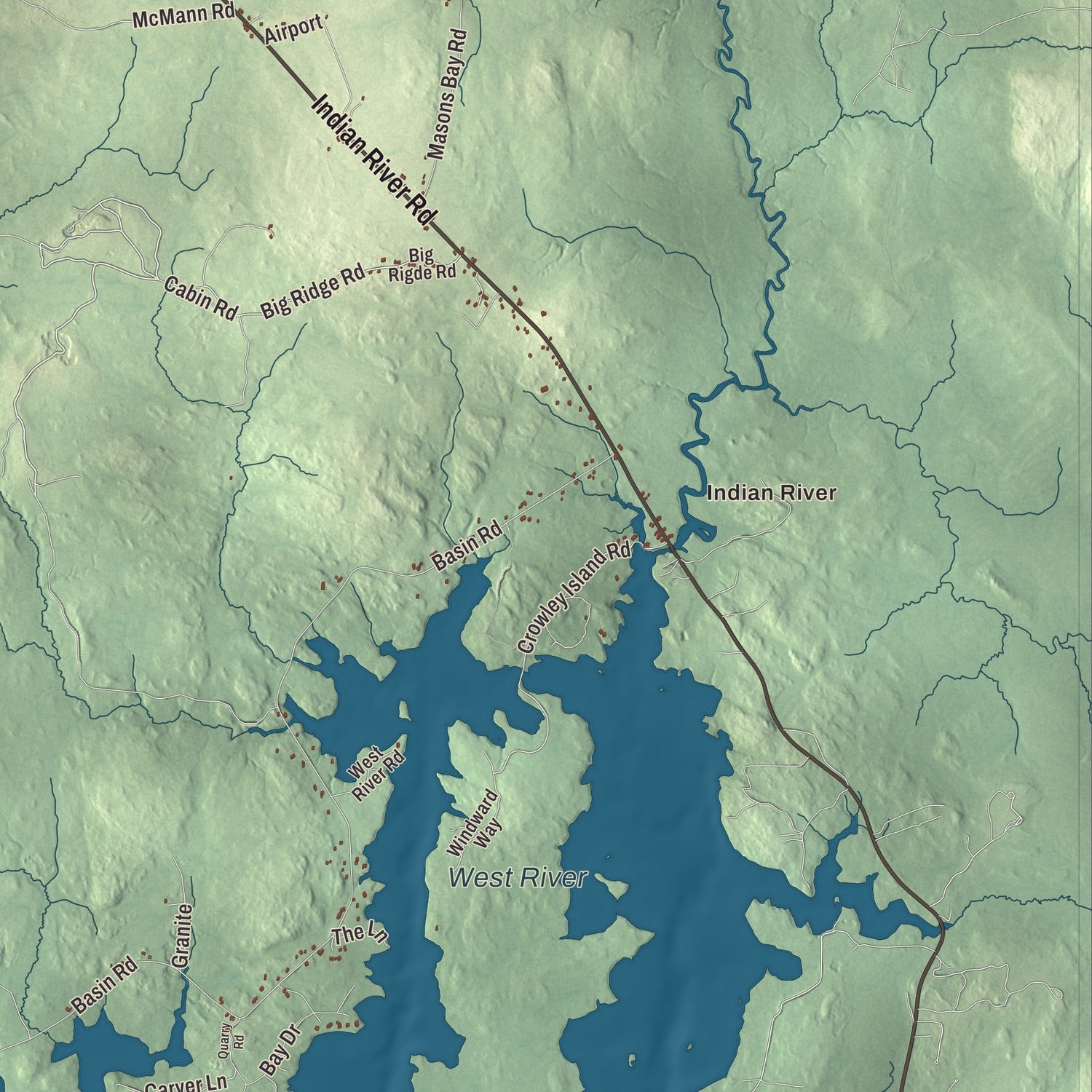 Street and neighborhood detail from the Addison, Maine map