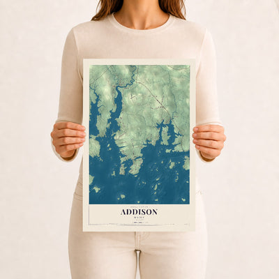 Addison, Maine map print - 12 x 18 archival matte print