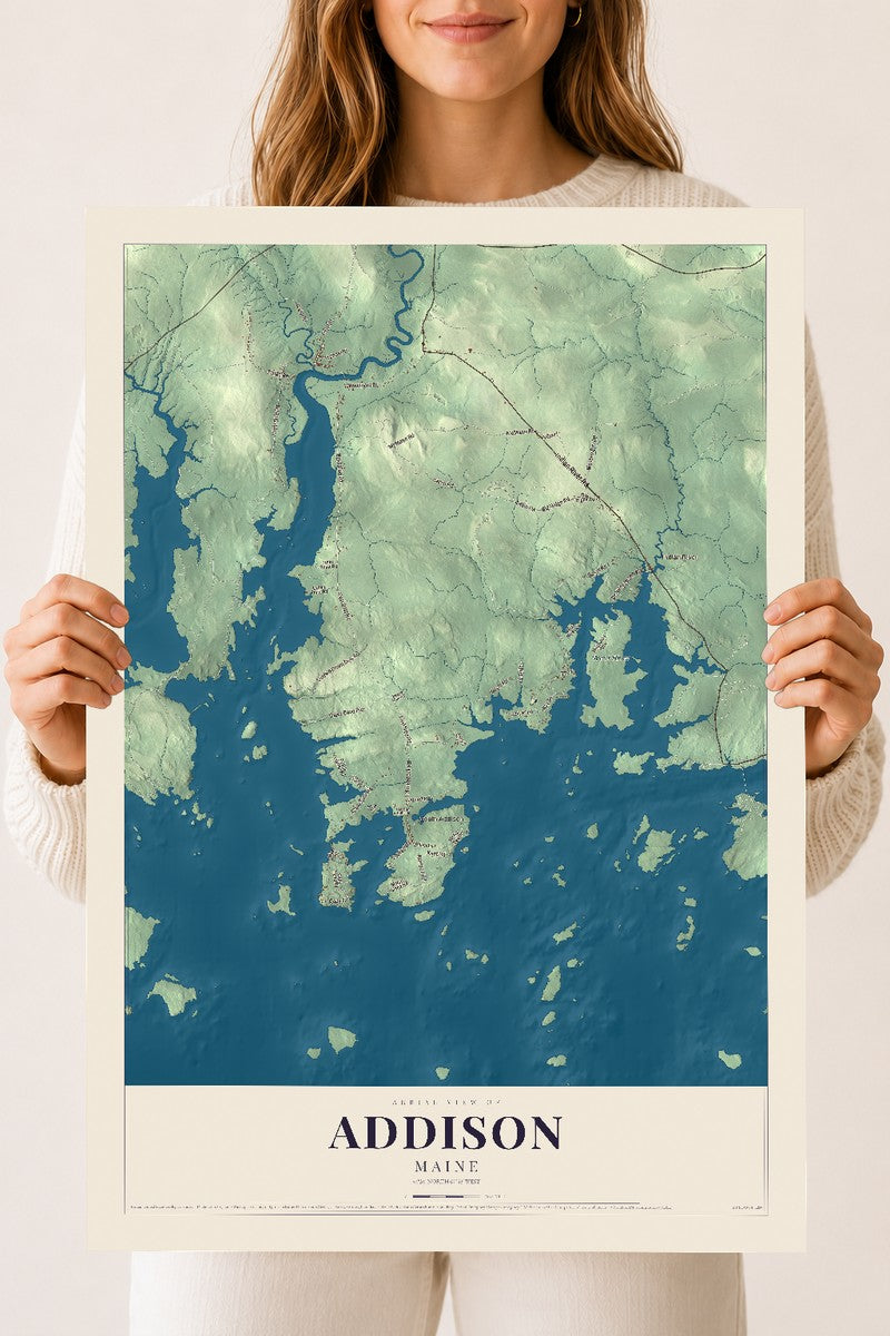 Addison, Maine map print - 18 x 24 archival matte print