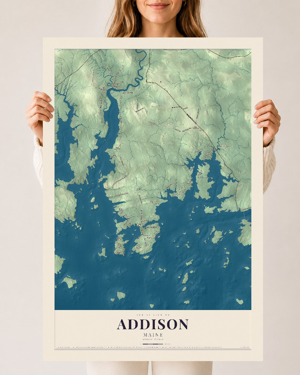 Addison, Maine map print - 24 x 36 archival matte print