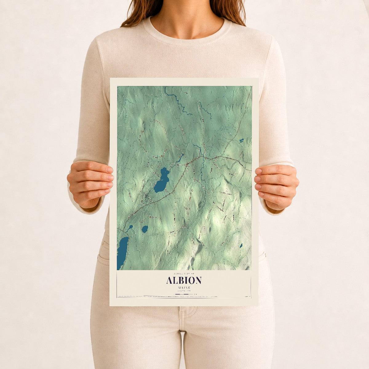 Albion, Maine map print - 12 x 18 archival matte print