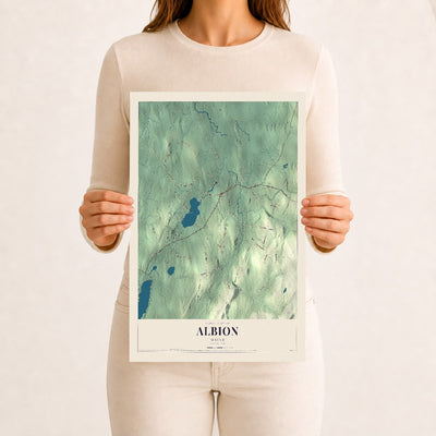 Albion, Maine map print - 12 x 18 archival matte print