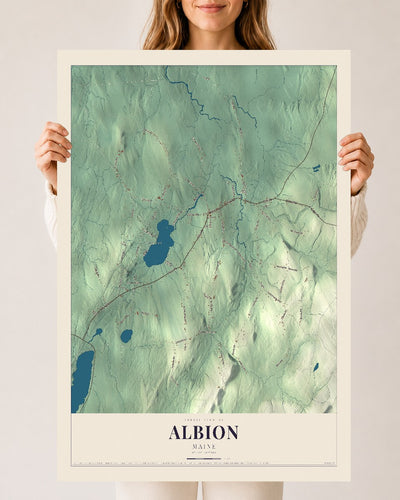 Albion, Maine map print - 24 x 36 archival matte print