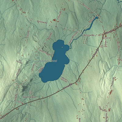 Terrain and local geography detail from the Albion, Maine map
