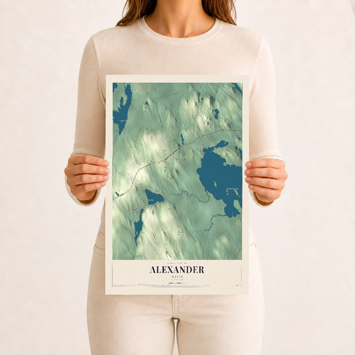 Alexander, Maine map print - 12 x 18 archival matte print