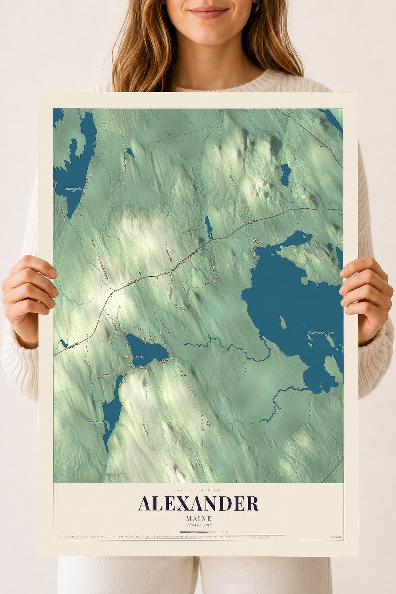 Alexander, Maine map print - 18 x 24 archival matte print
