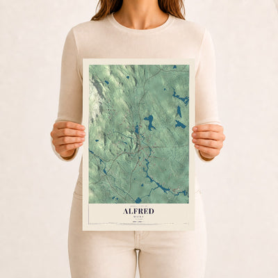 Alfred, Maine map print - 12 x 18 archival matte print