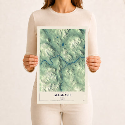 Allagash, Maine map print - 12 x 18 archival matte print