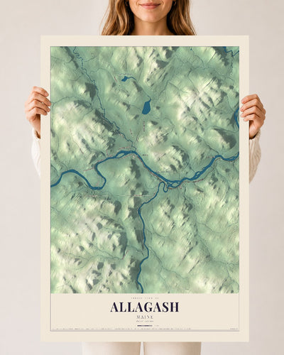 Allagash, Maine map print - 24 x 36 archival matte print