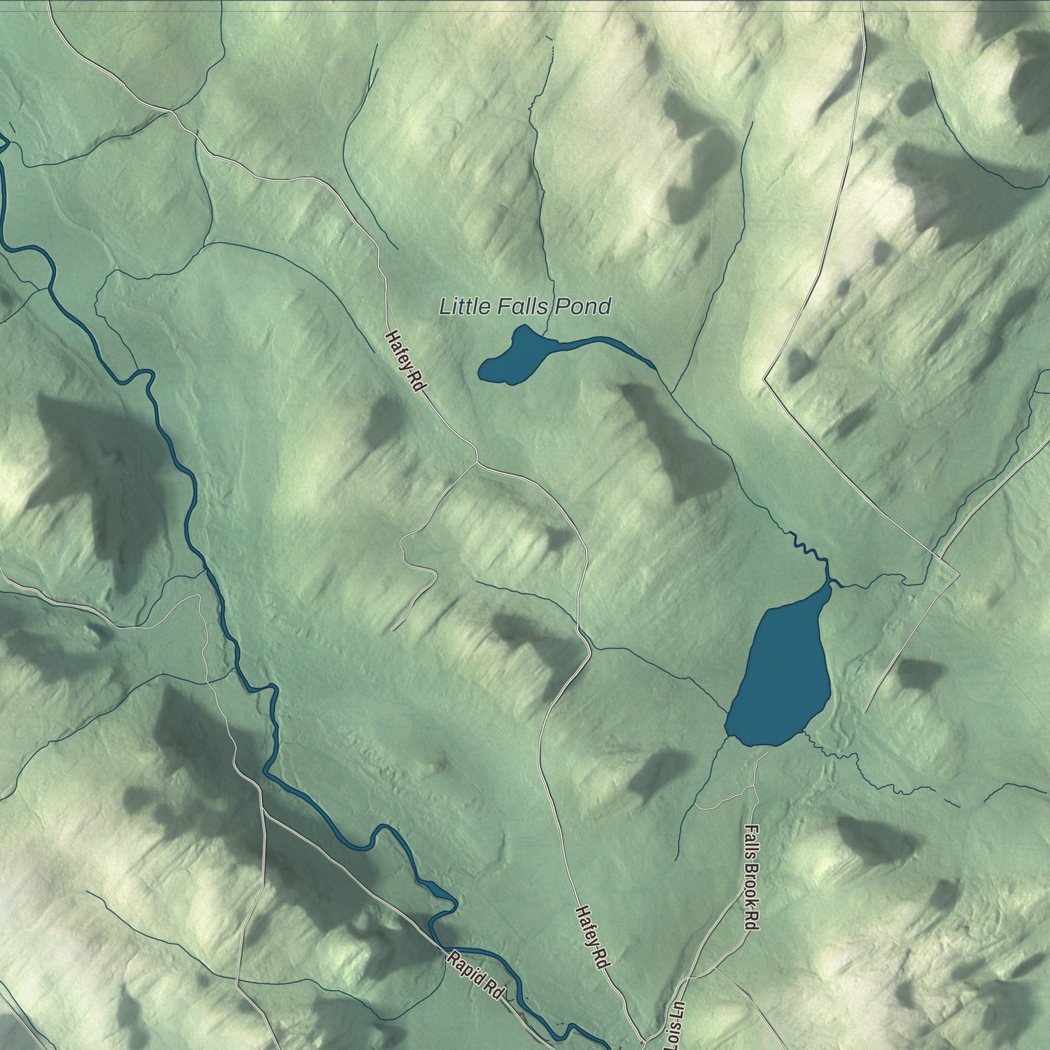 Terrain and local geography detail from the Allagash, Maine map