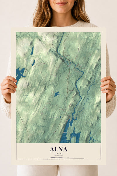 Alna, Maine map print - 18 x 24 archival matte print