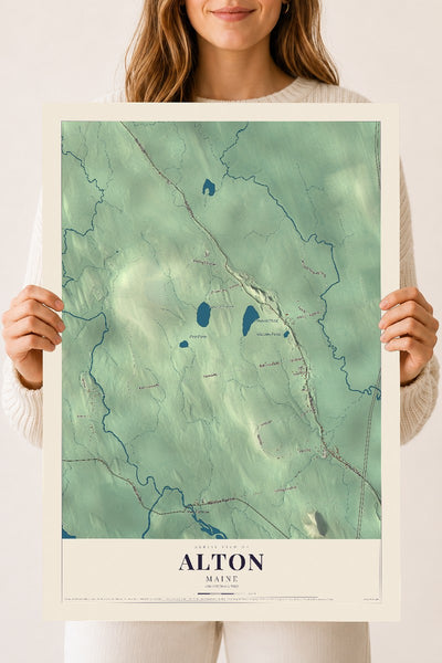 Alton, Maine map print - 18 x 24 archival matte print