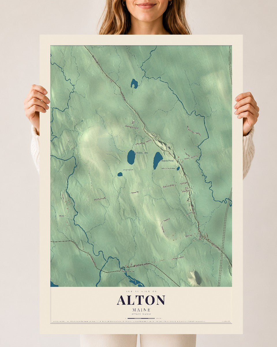 Alton, Maine map print - 24 x 36 archival matte print