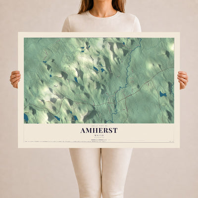 Amherst, Maine map print - 24 x 36 archival matte print