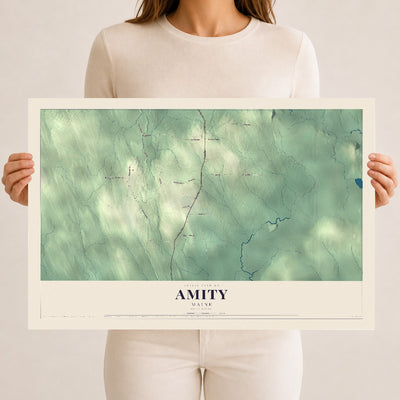 Amity, Maine map print - 12 x 18 archival matte print