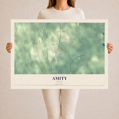 Amity, Maine map print - 24 x 36 archival matte print