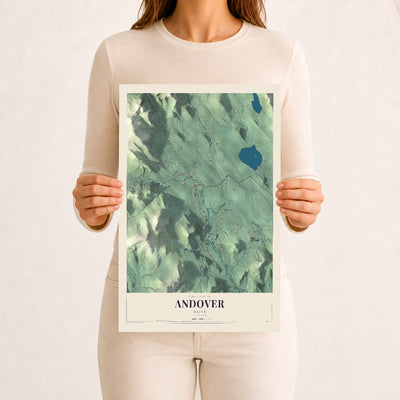 Andover, Maine map print - 12 x 18 archival matte print