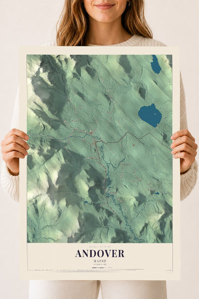 Andover, Maine map print - 18 x 24 archival matte print