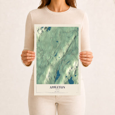 Appleton, Maine map print - 12 x 18 archival matte print