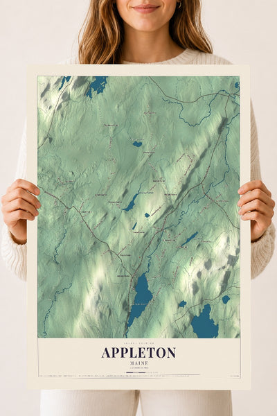Appleton, Maine map print - 18 x 24 archival matte print