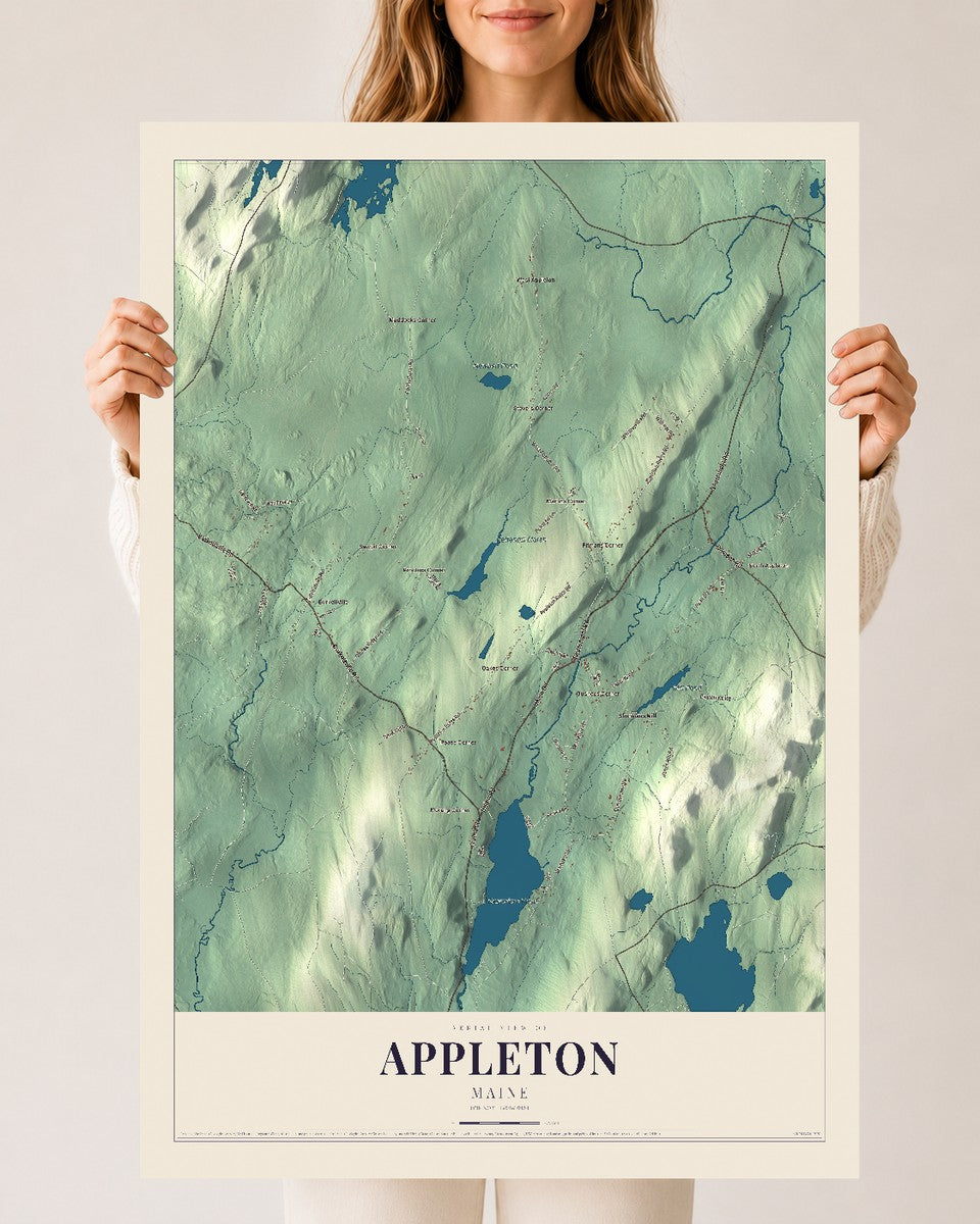 Appleton, Maine map print - 24 x 36 archival matte print