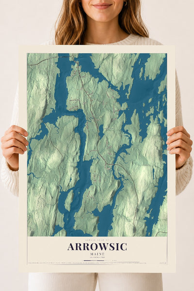 Arrowsic, Maine map print - 18 x 24 archival matte print