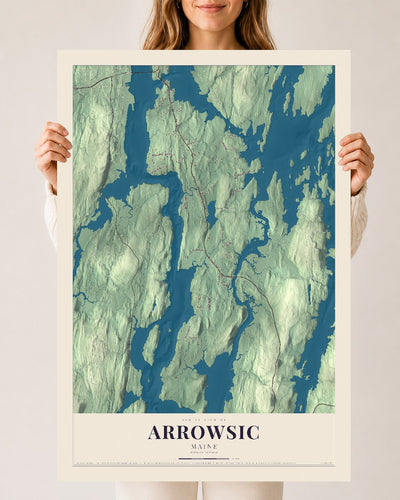 Arrowsic, Maine map print - 24 x 36 archival matte print