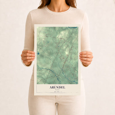 Arundel, Maine map print - 12 x 18 archival matte print
