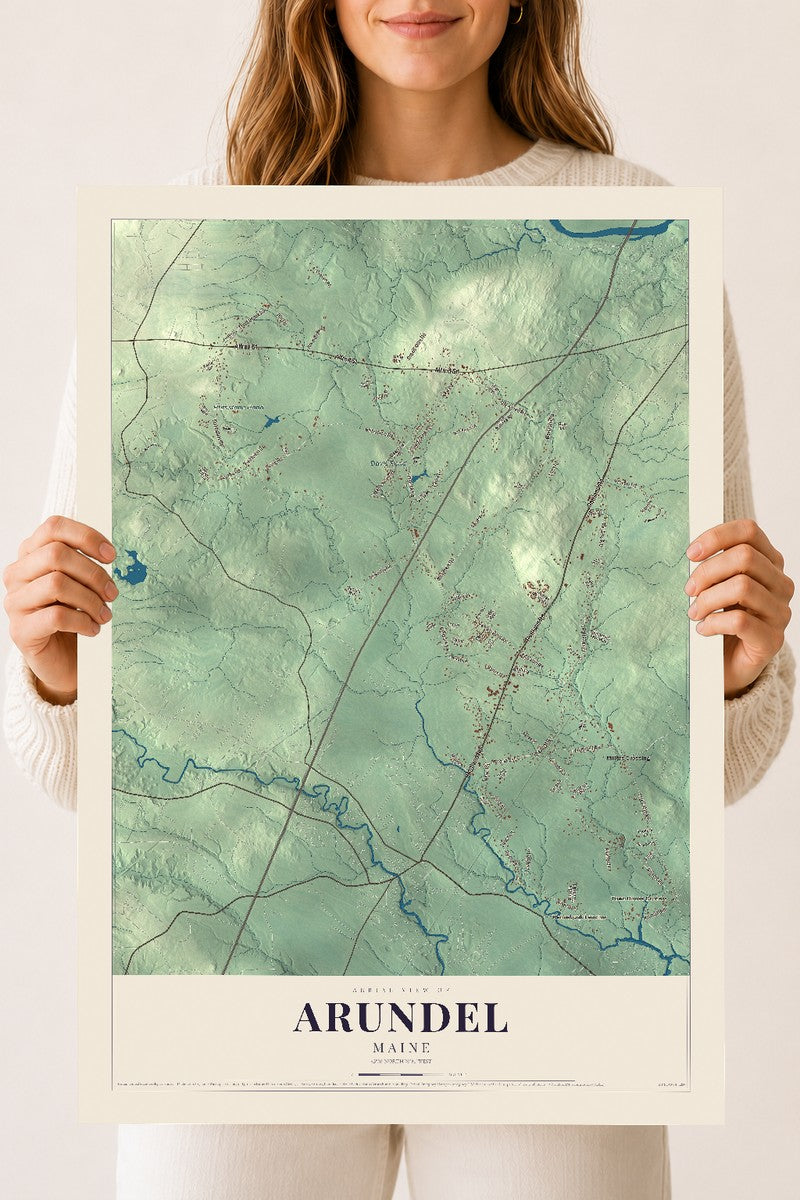 Arundel, Maine map print - 18 x 24 archival matte print