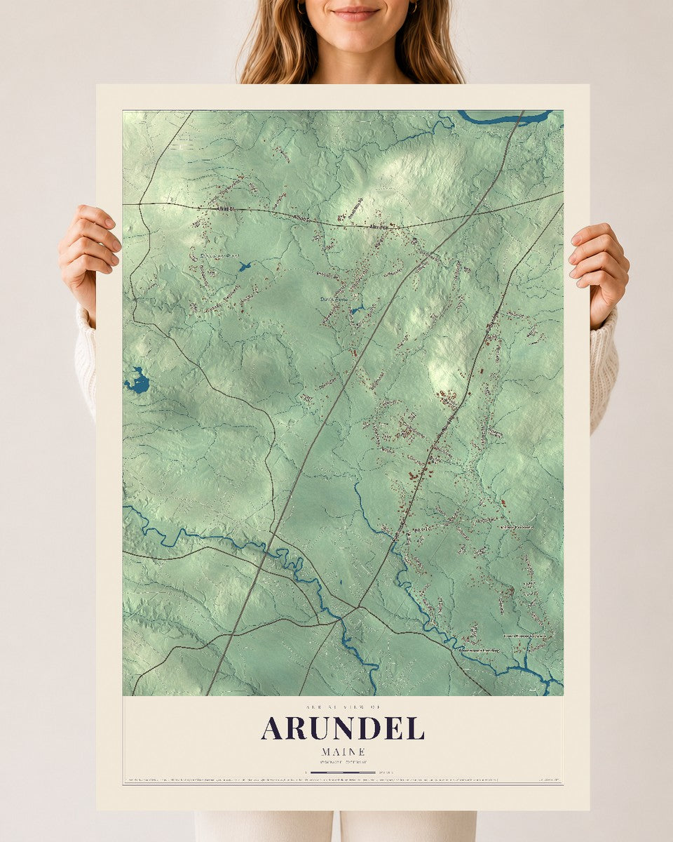Arundel, Maine map print - 24 x 36 archival matte print