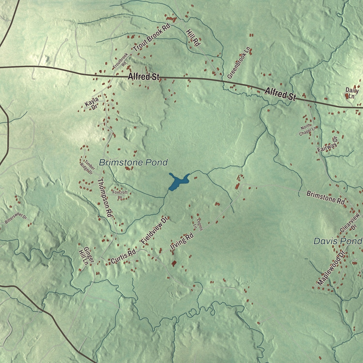 Terrain and local geography detail from the Arundel, Maine map
