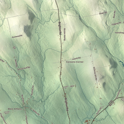 Terrain and local geography detail from the Athens, Maine map