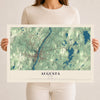 Map of Augusta, Maine, 12 x 18 inch unframed archival matte print