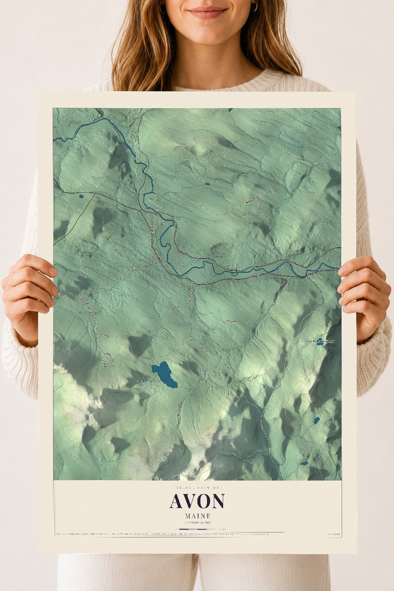 Avon, Maine map print - 18 x 24 archival matte print