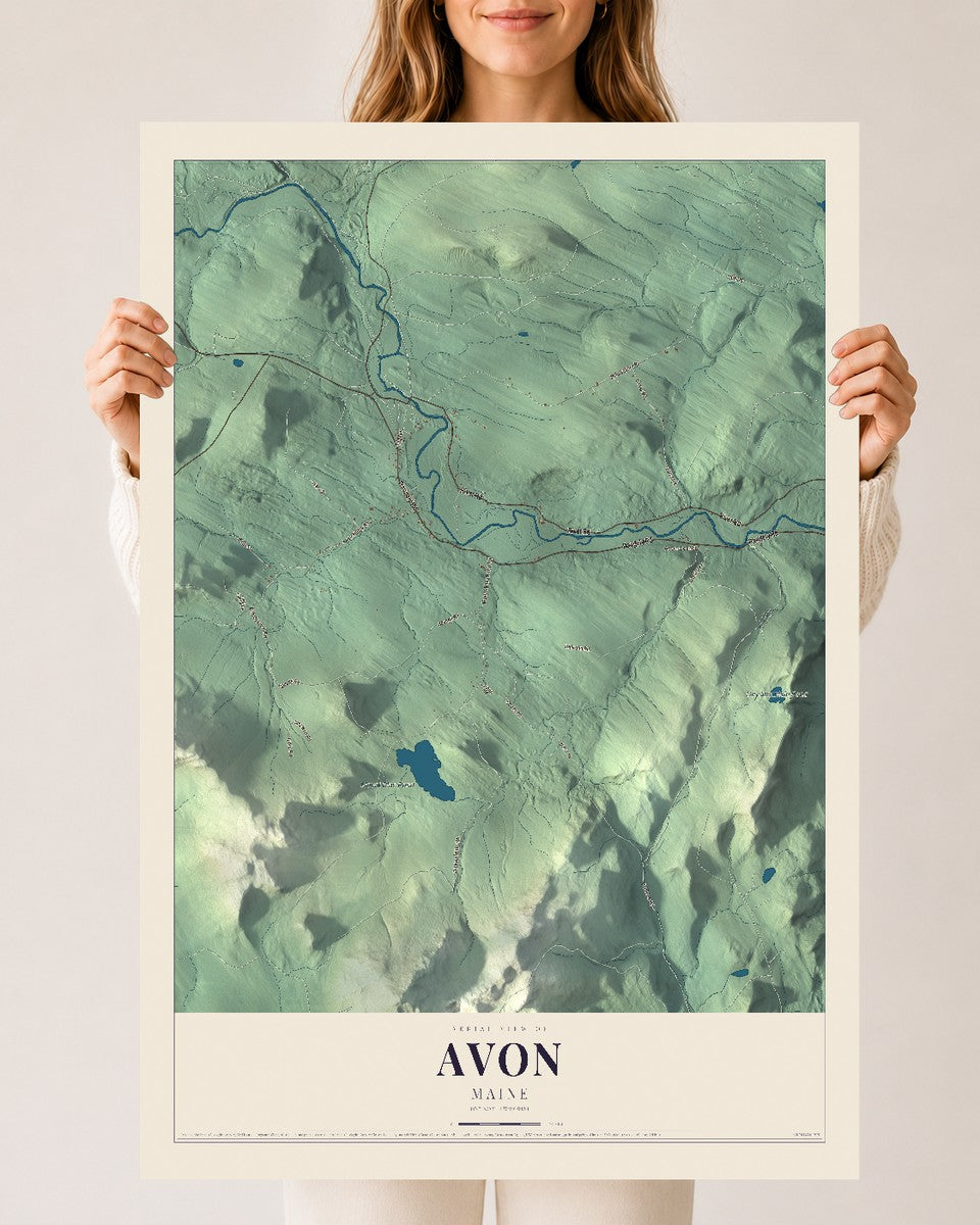 Avon, Maine map print - 24 x 36 archival matte print