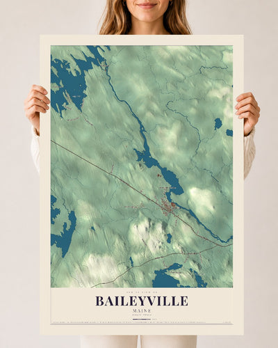 Baileyville, Maine map print - 24 x 36 archival matte print