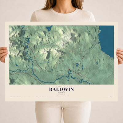 Baldwin, Maine map print - 18 x 24 archival matte print