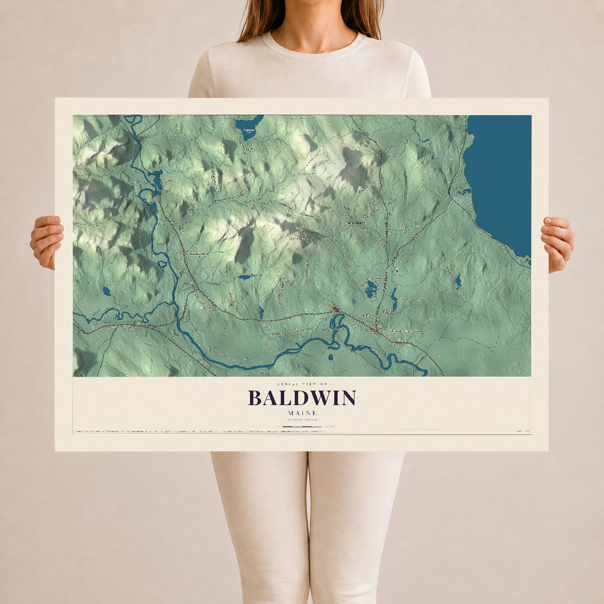 Baldwin, Maine map print - 24 x 36 archival matte print