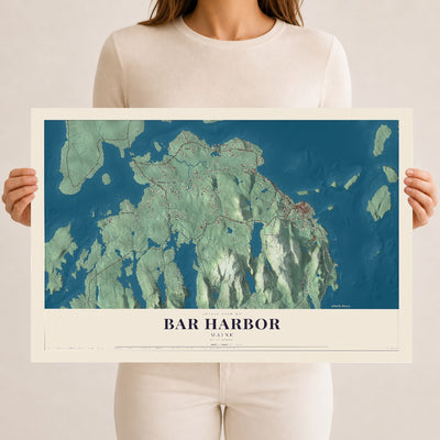 Bar Harbor, Maine map print - 12 x 18 archival matte print
